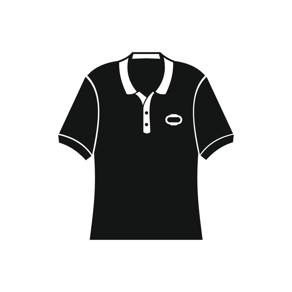 Männer Poloshirt schwarz einfaches Symbol vektor