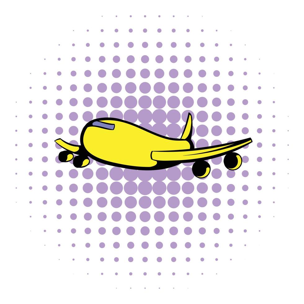 Passagierflugzeug-Ikone im Comic-Stil vektor