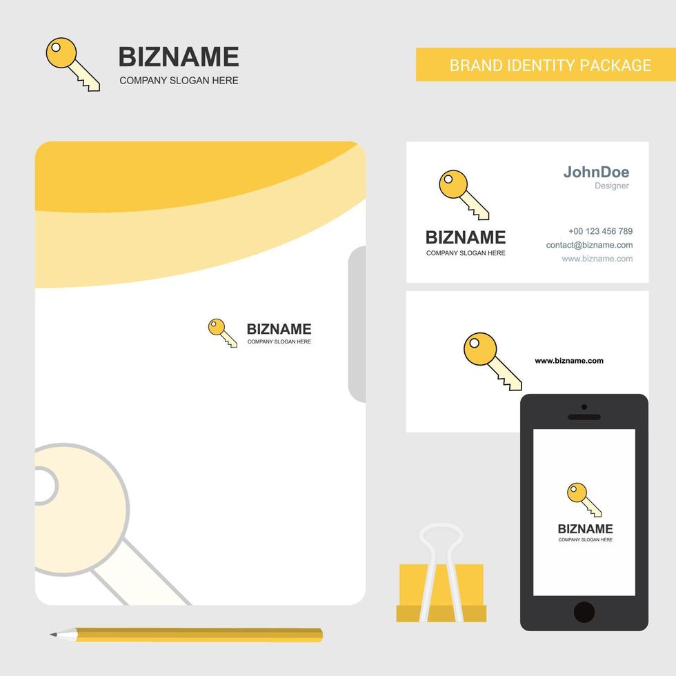 Key Business Logo File Cover Visitenkarte und mobile App Design Vector Illustration