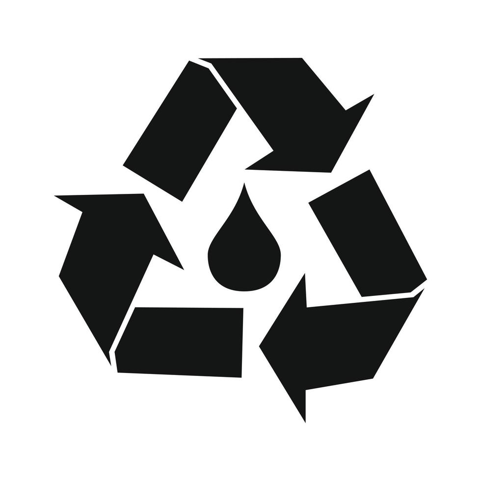 Wassertropfen mit Recycling-Symbol vektor