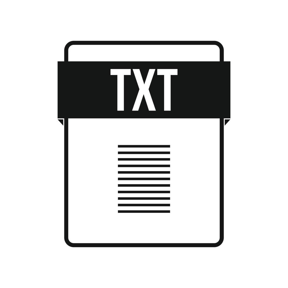 txt-Dateisymbol, einfacher Stil vektor
