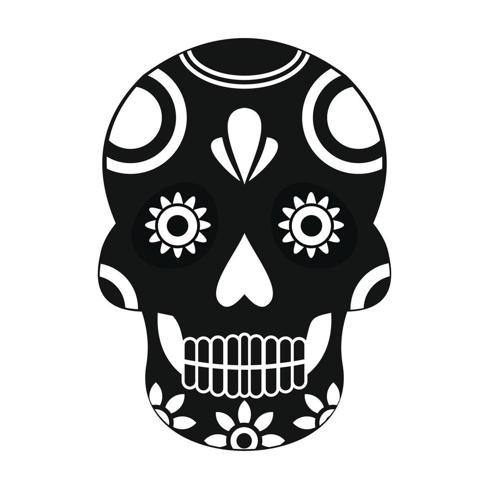 mexikansk skalle ikon, enkel stil vektor