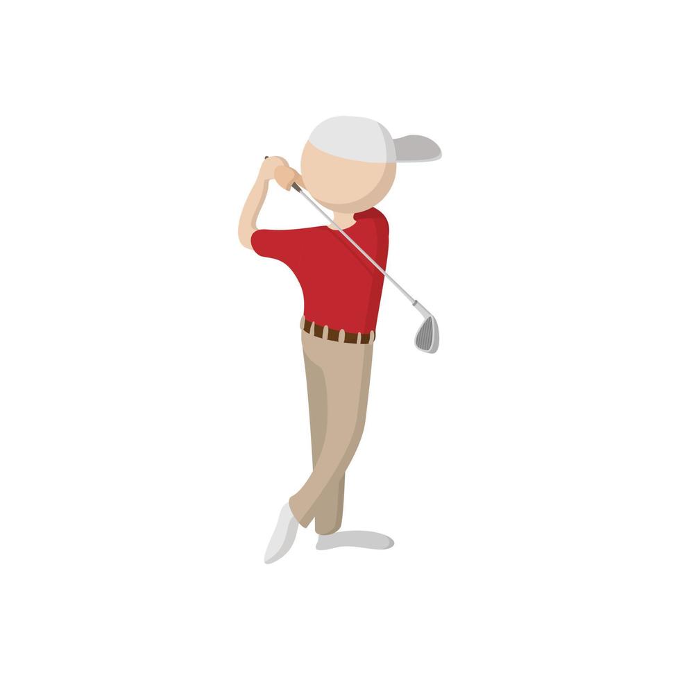 golfspelare tecknad serie ikon vektor