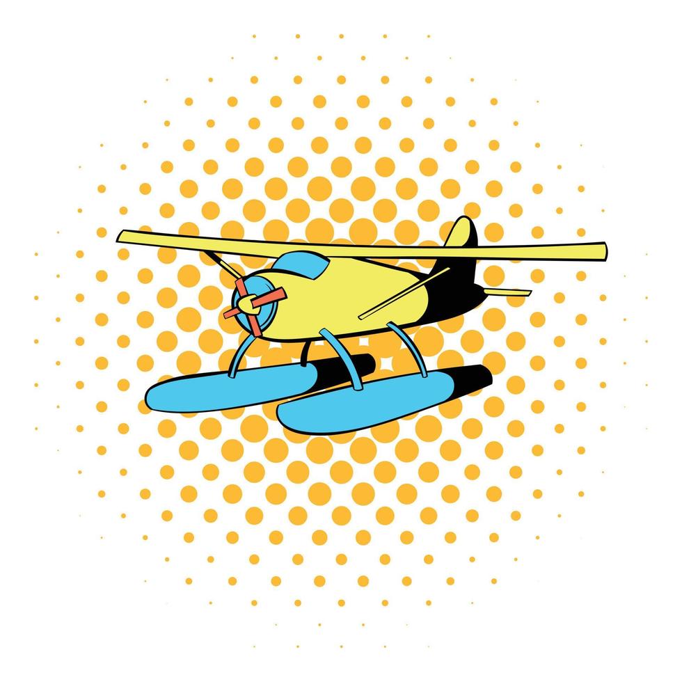 sjöflygplan ikon, serier stil vektor