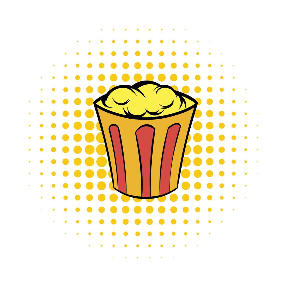 popcorn i randig hink serier ikon vektor