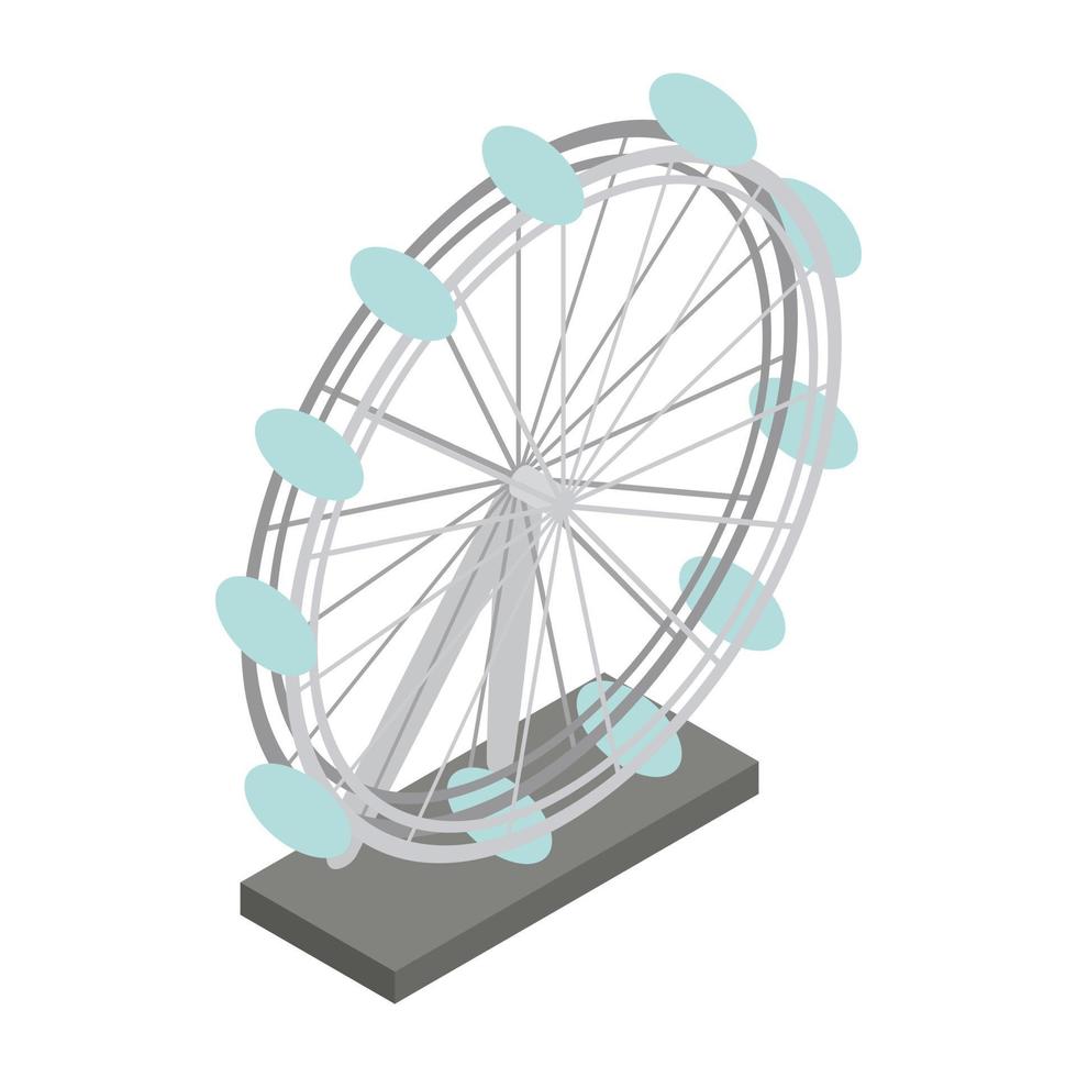 Riesenrad-Symbol, isometrischer 3D-Stil vektor