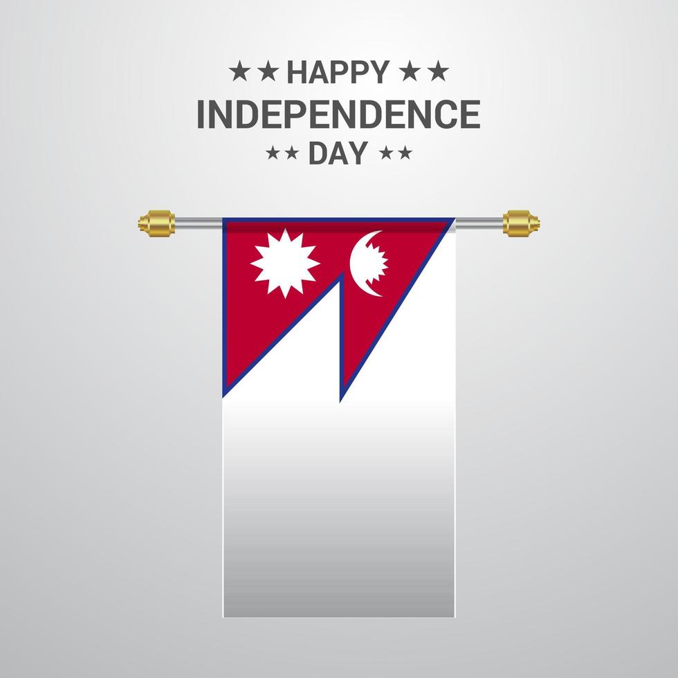 nepal oberoende dag hängande flagga bakgrund vektor