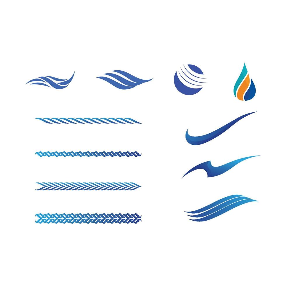 isoliertes Logo in runder Form. Logo in blauer Farbe. fließendes Wasserbild. meer, ozean, flussoberfläche. vektor