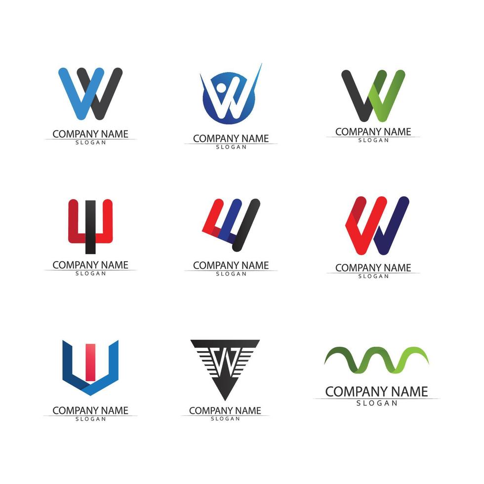 w Brief Logo Vorlage vektor