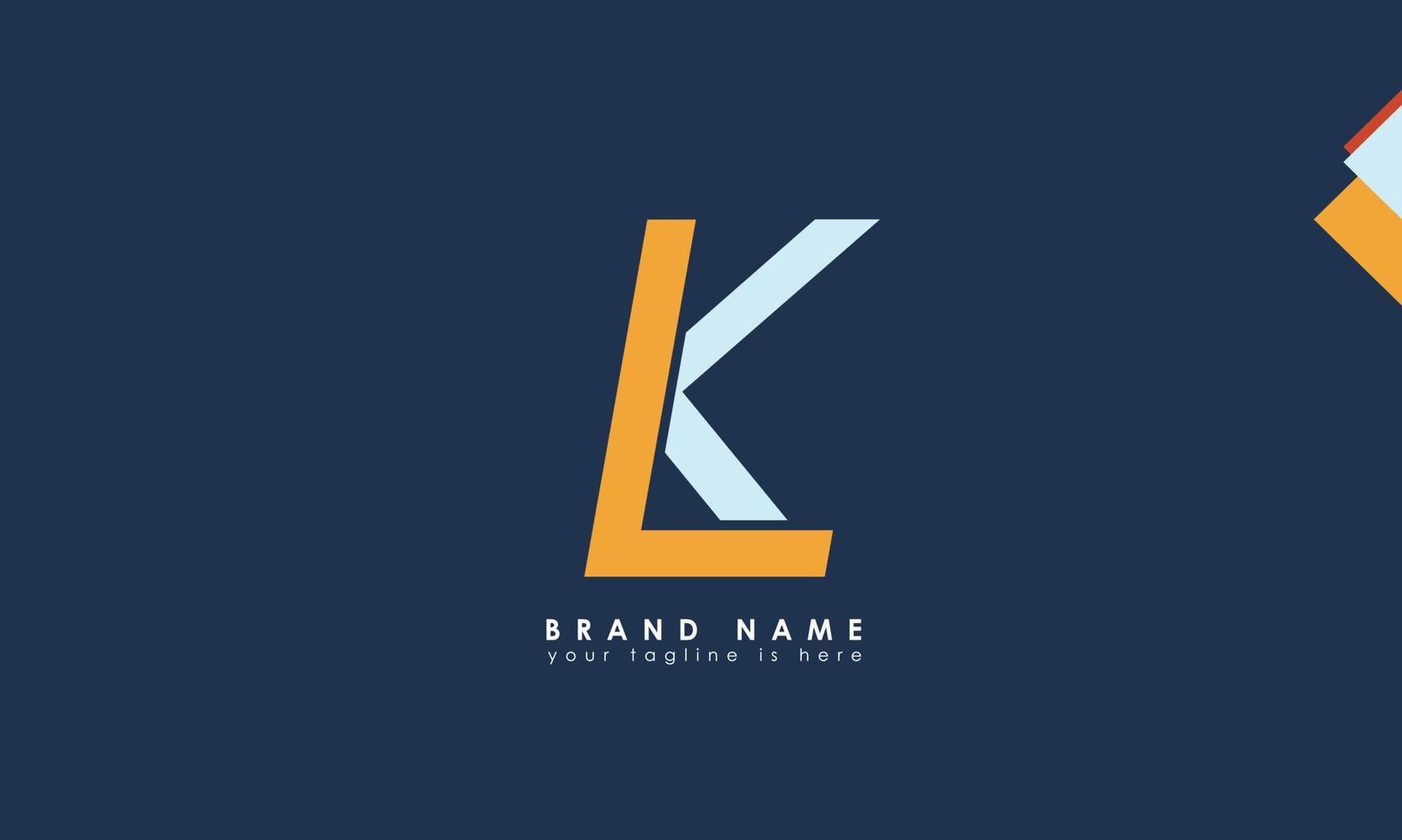 alfabetet bokstäver initialer monogram logotyp lk, kl, l och k vektor