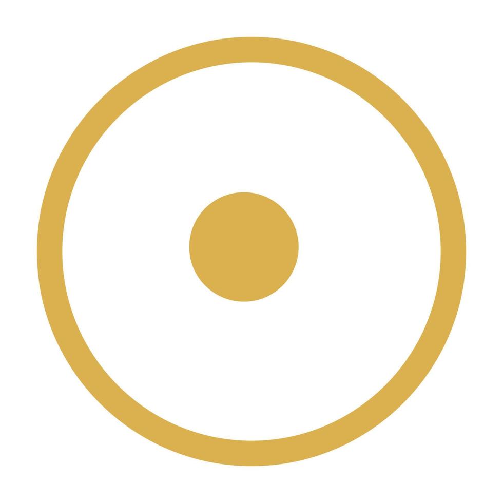 vektor bild av en gyllene cirkel i en cirkel isolerat på en vit bakgrund