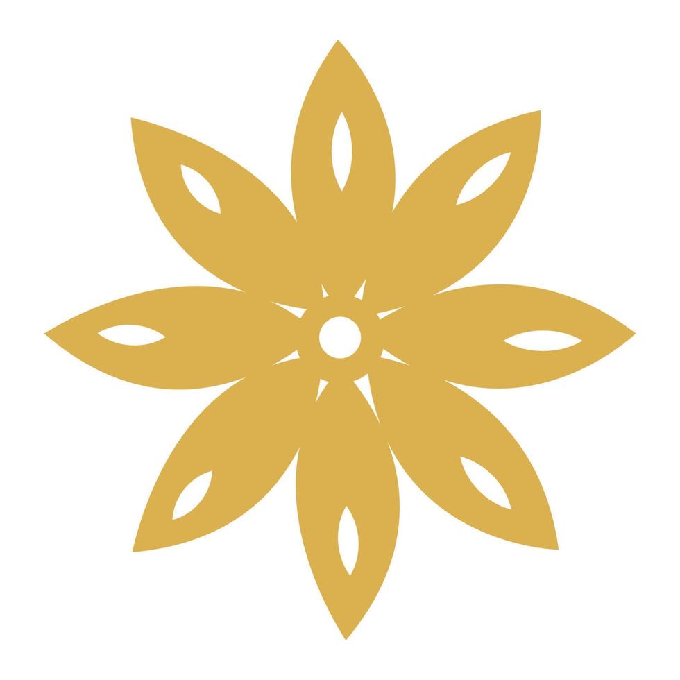Vektor goldene Silhouette von Blumen isoliert auf weißem Hintergrund