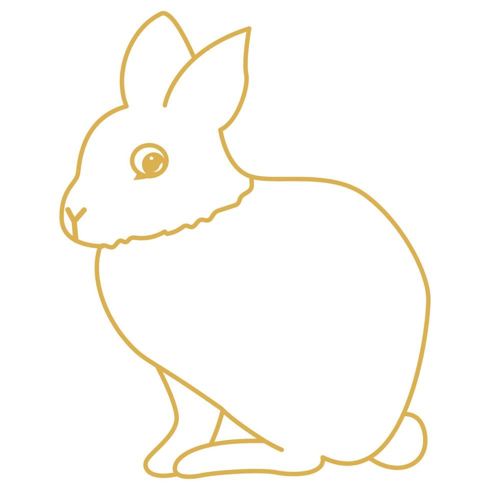 Konturzeichnung eines Hasen. Ein Kaninchen sitzt. vektor