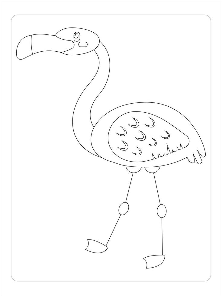 Flamingo Malvorlagen für Kinder Bay Art Line vektor