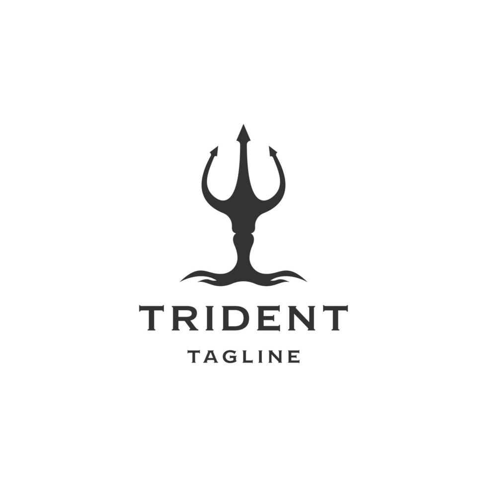 trident logotyp ikon designmall platt vektor