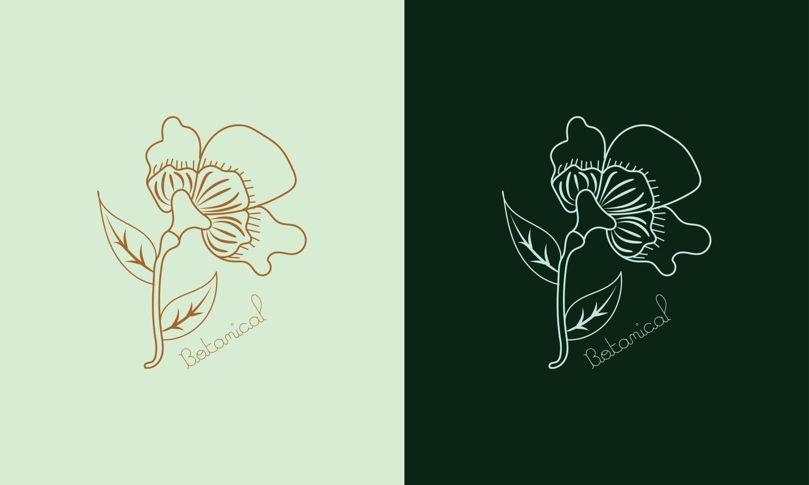 klassisches botanisches Logo-Design vektor