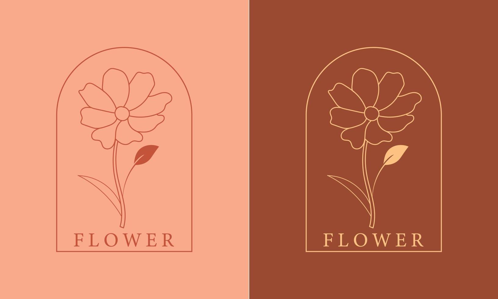 minimal blomma logotyp monogram design vektor