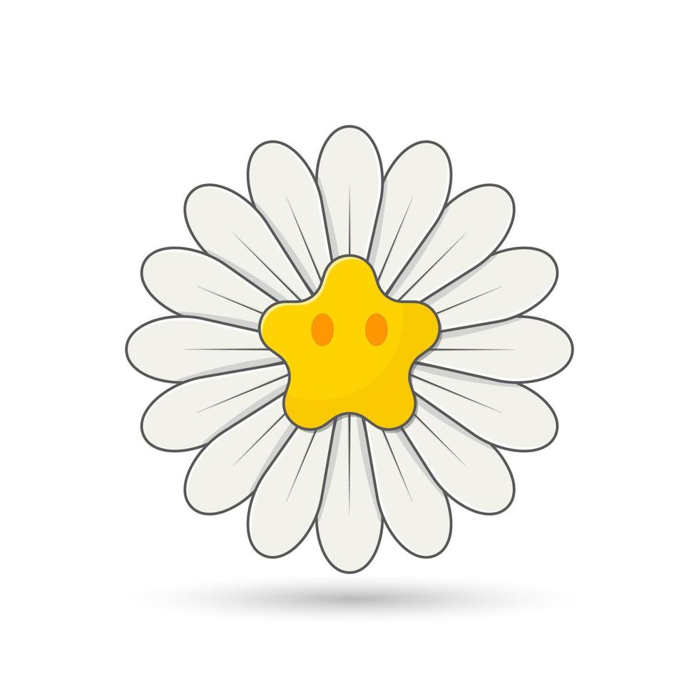 daisy med klämma konst stjärna i Centrum, daisy uttryckssymbol söt daisy. vektor