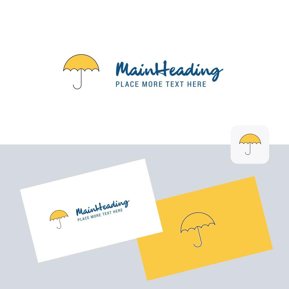 Regenschirm-Vektor-Logo mit Visitenkartenvorlage eleganter Corporate-Identity-Vektor vektor