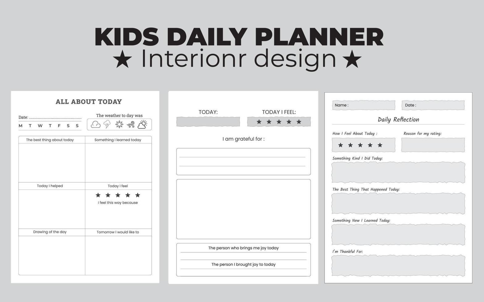 ungar' dagligen, och varje vecka planerare vektor illustration. barn schema design mall. barn anteckningsbok sida mall. samling av dagligen planerare söt ungar. skola schemaläggare och arrangör.