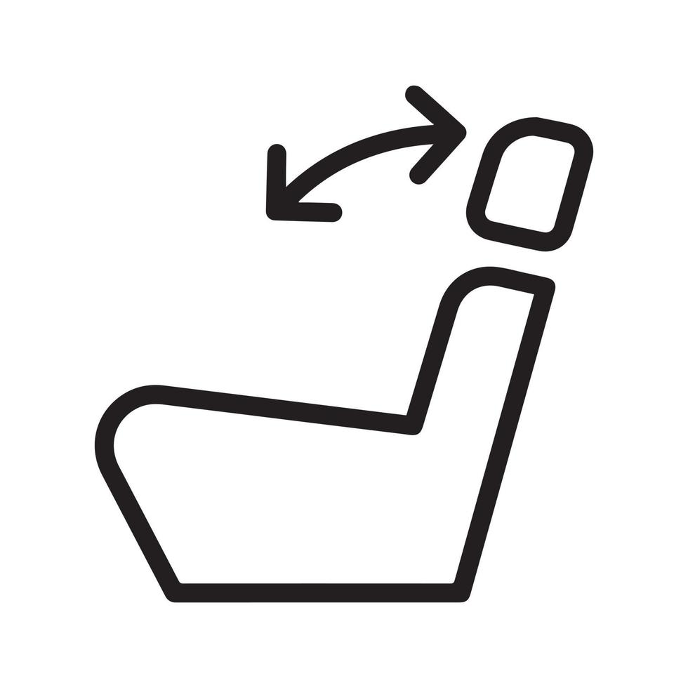Sitz, Kopfstütze, Neigungssymbol vektor