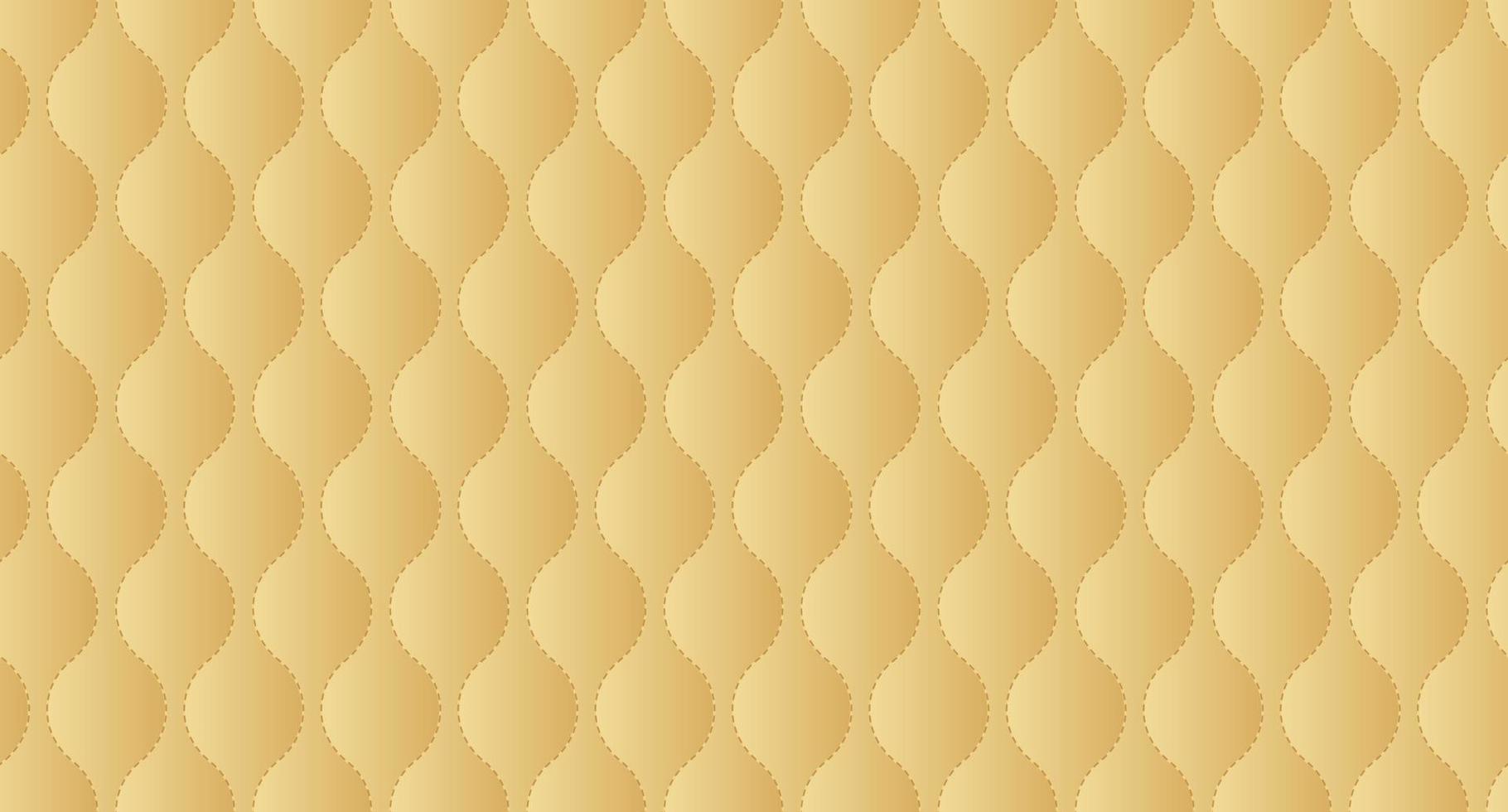 enkel klädsel vadderad bakgrund. guld läder textur soffa bakgrund. vektor illustration