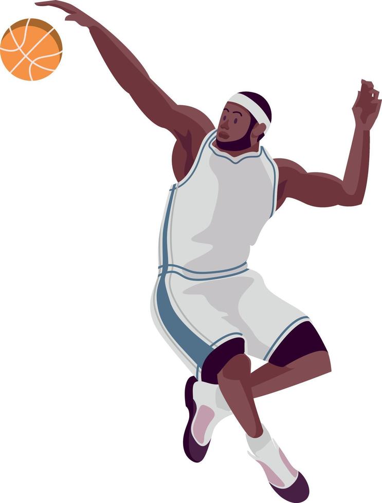 springender Basketballspieler, der Angriff spielt. Vektor-Illustration vektor