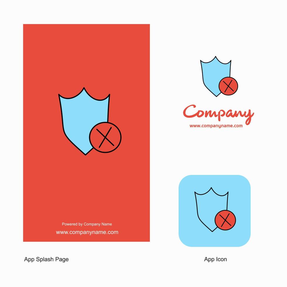 skydda företag logotyp app ikon och stänk sida design kreativ företag app design element vektor