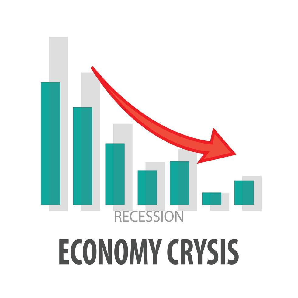 grafisk ikon av global ekonomisk kris, lågkonjunktur och inflation vektor