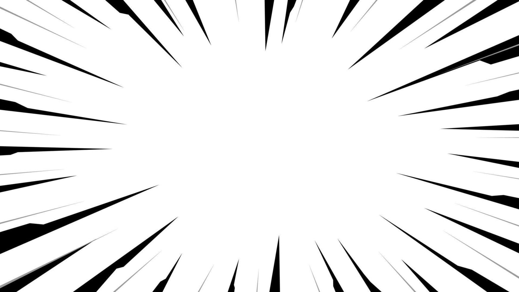 aktion hintergrund abstrakt comic-blitz explosion radiale linien. vektorillustration für superheldendesign. schwarz-weißer Lichtstreifen platzte. Flash-Ray-Blast-Glühen. Manga Cartoon Held Kampf Druckstempel vektor