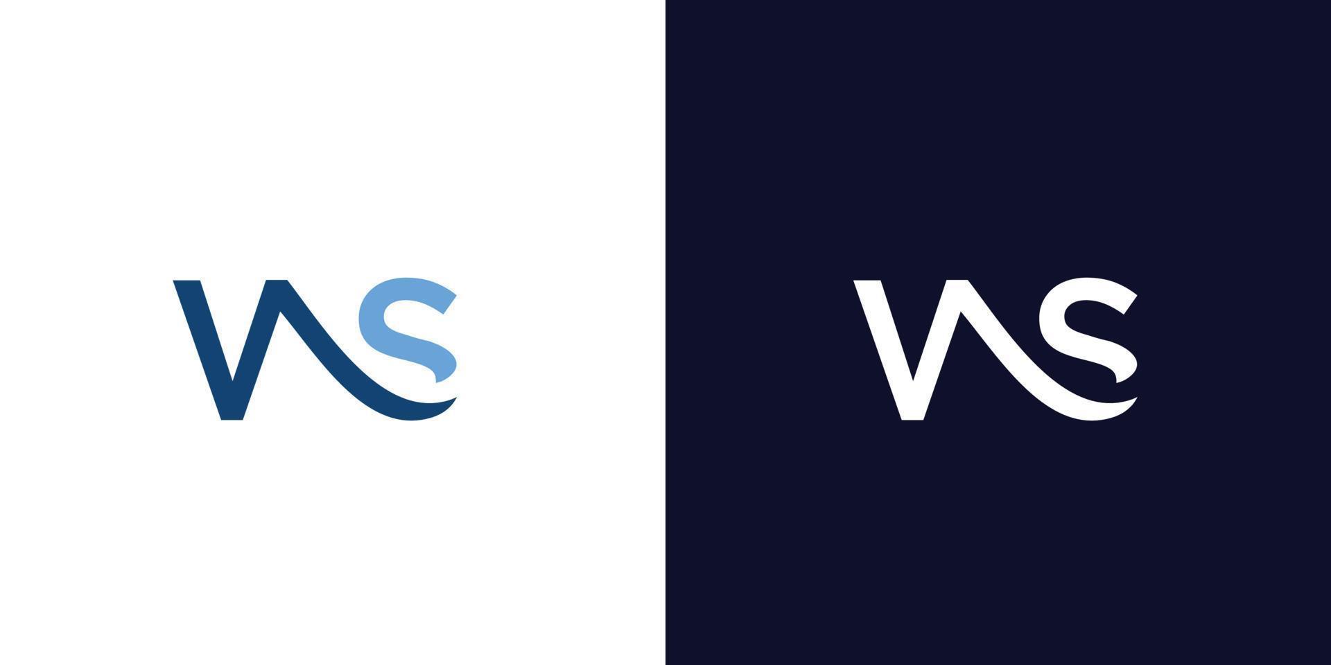 Häftigt och modern ws logotyp design vektor