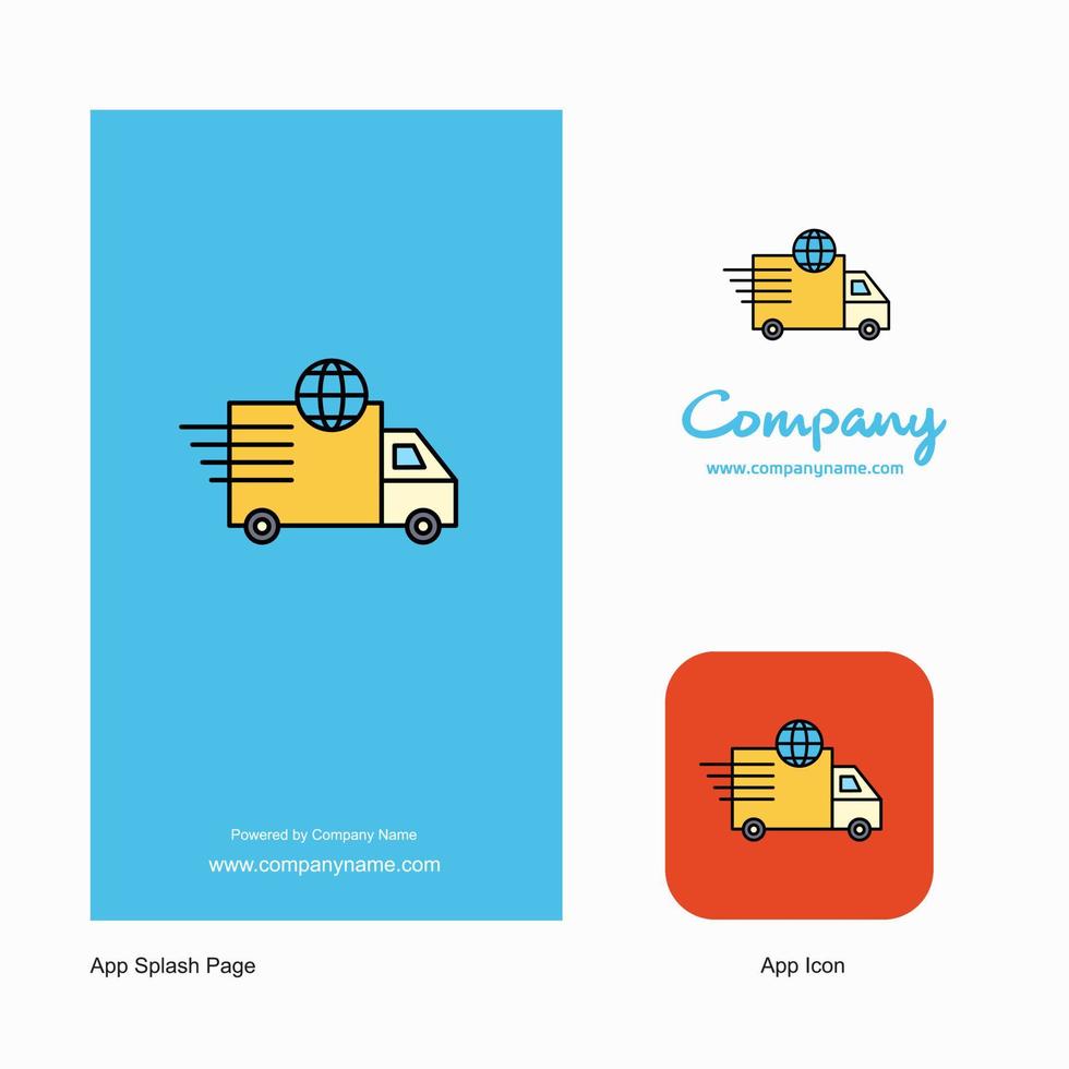 transport företag logotyp app ikon och stänk sida design kreativ företag app design element vektor