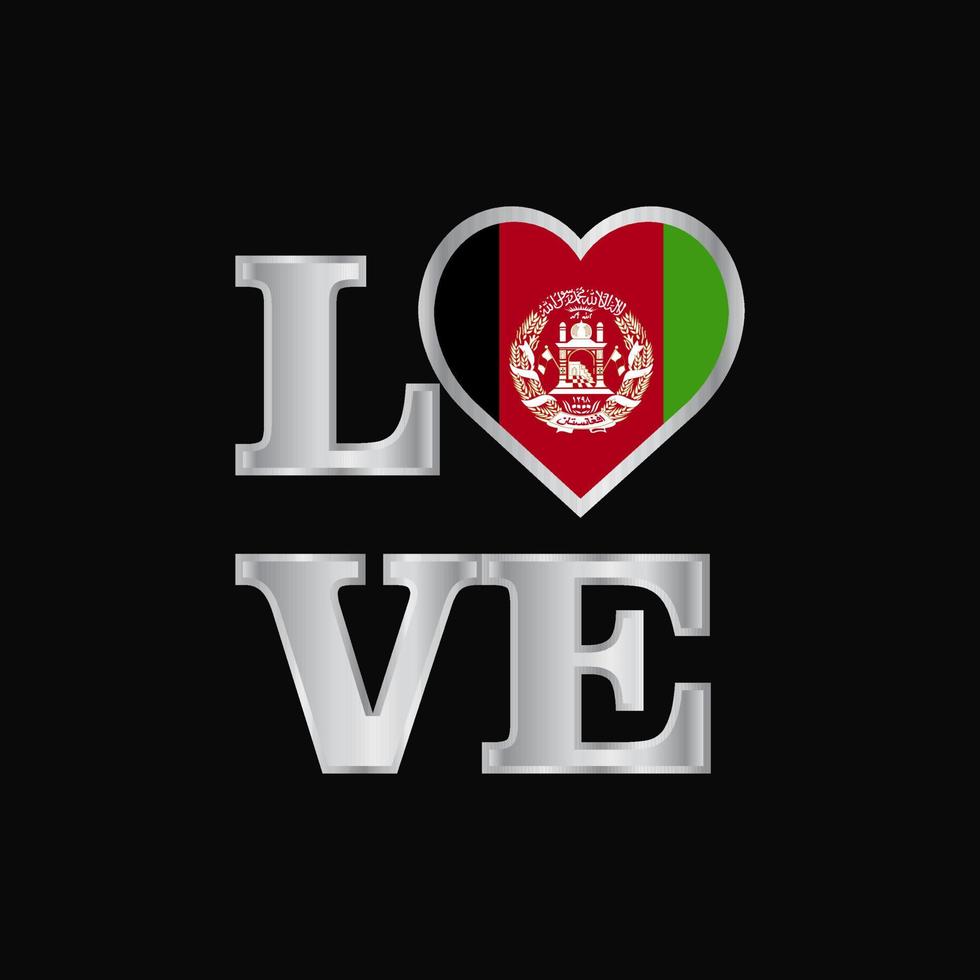 liebe typografie afghanistan flag design vektor schöne beschriftung