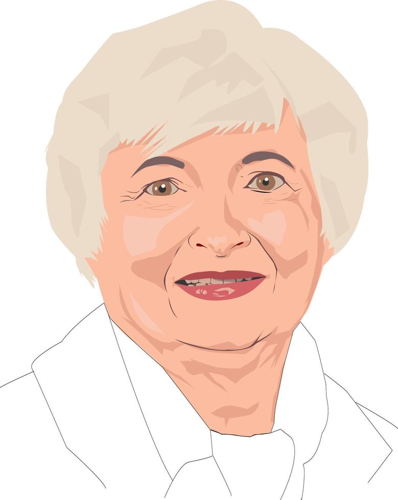 Janet yellen - amerikan ekonom vektor
