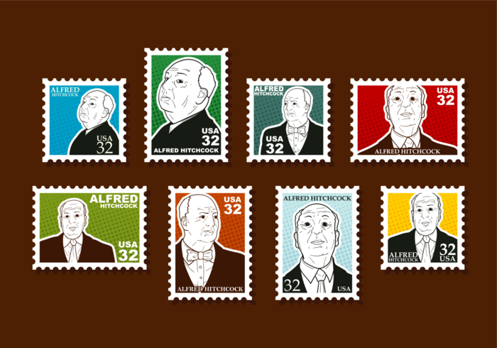 Hitchcock Stamps Vektor