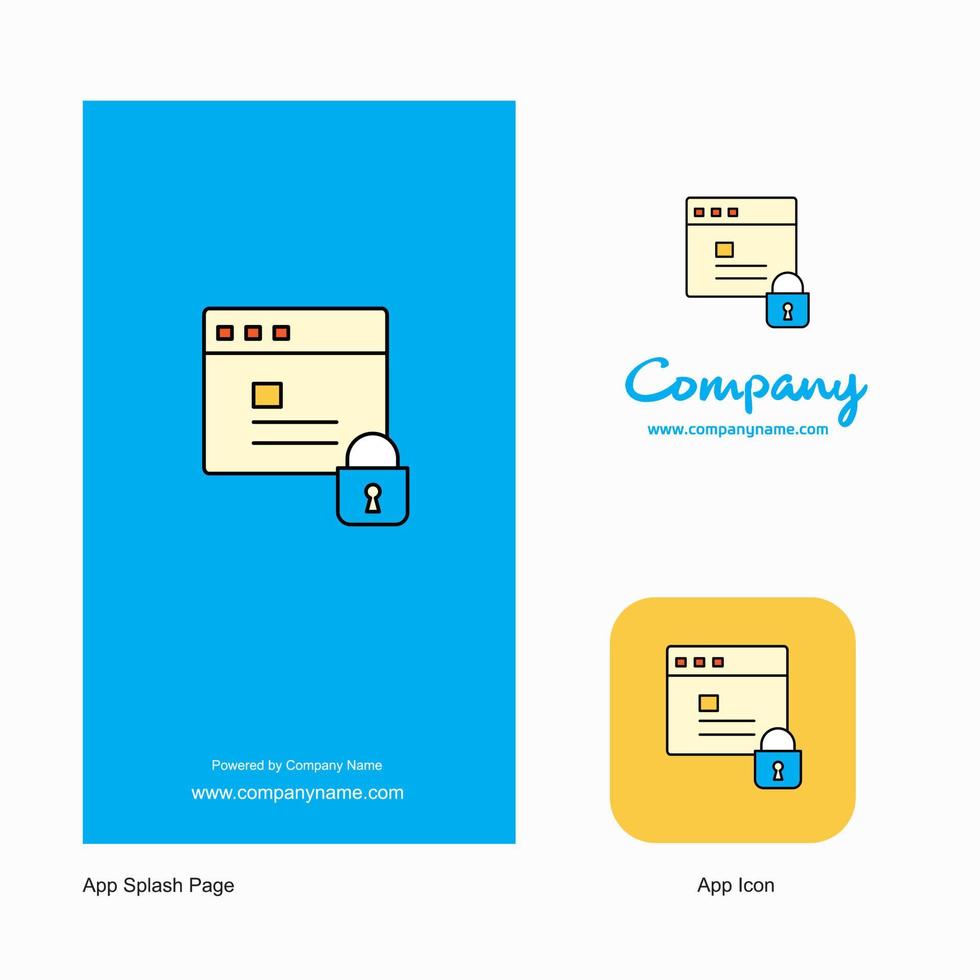 geschützte Website Firmenlogo App-Symbol und Splash-Page-Design kreative Business-App-Designelemente vektor