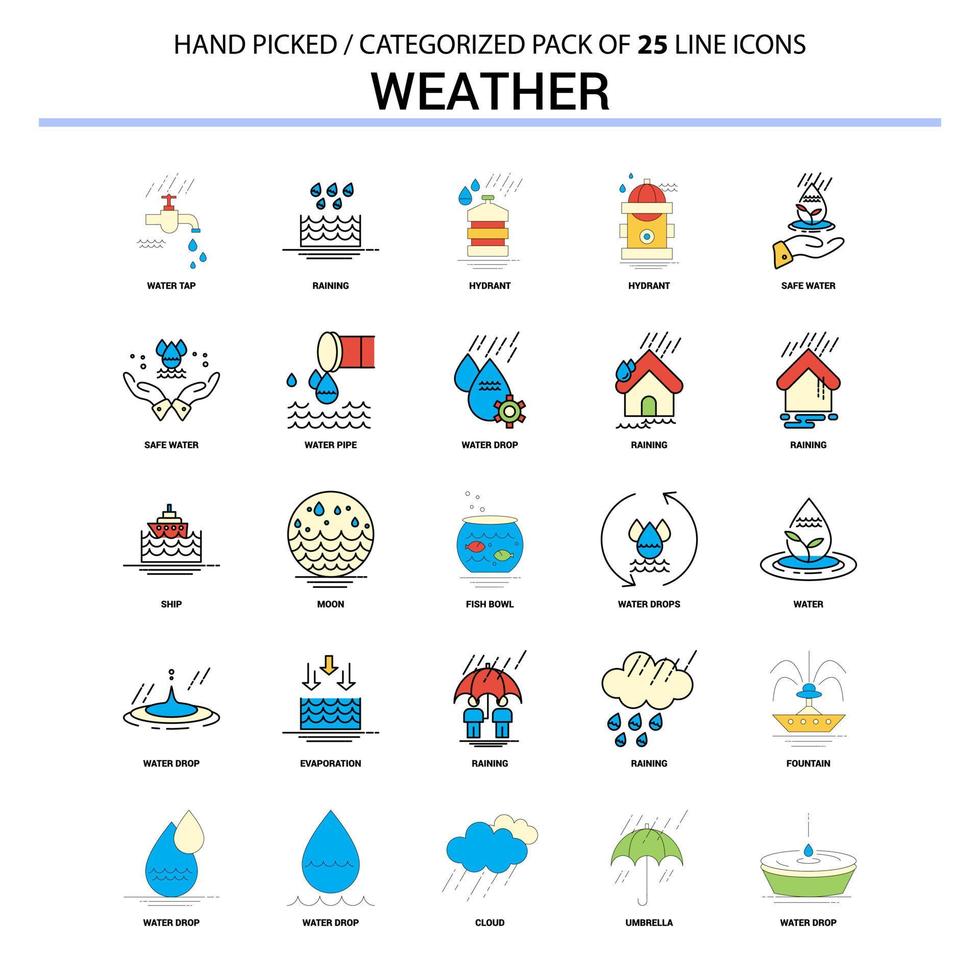 Wetter flache Linie Icon-Set Business-Konzept-Icons-Design vektor