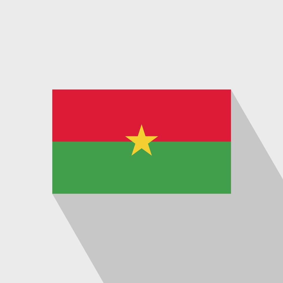 Burkina faso flagga lång skugga design vektor