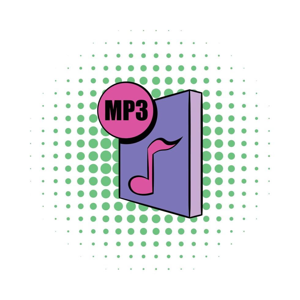 mp3-Dateisymbol im Comic-Stil vektor