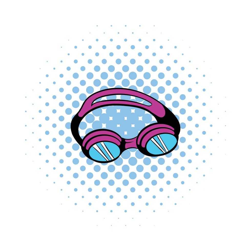 glasögon för simma ikon, serier stil vektor