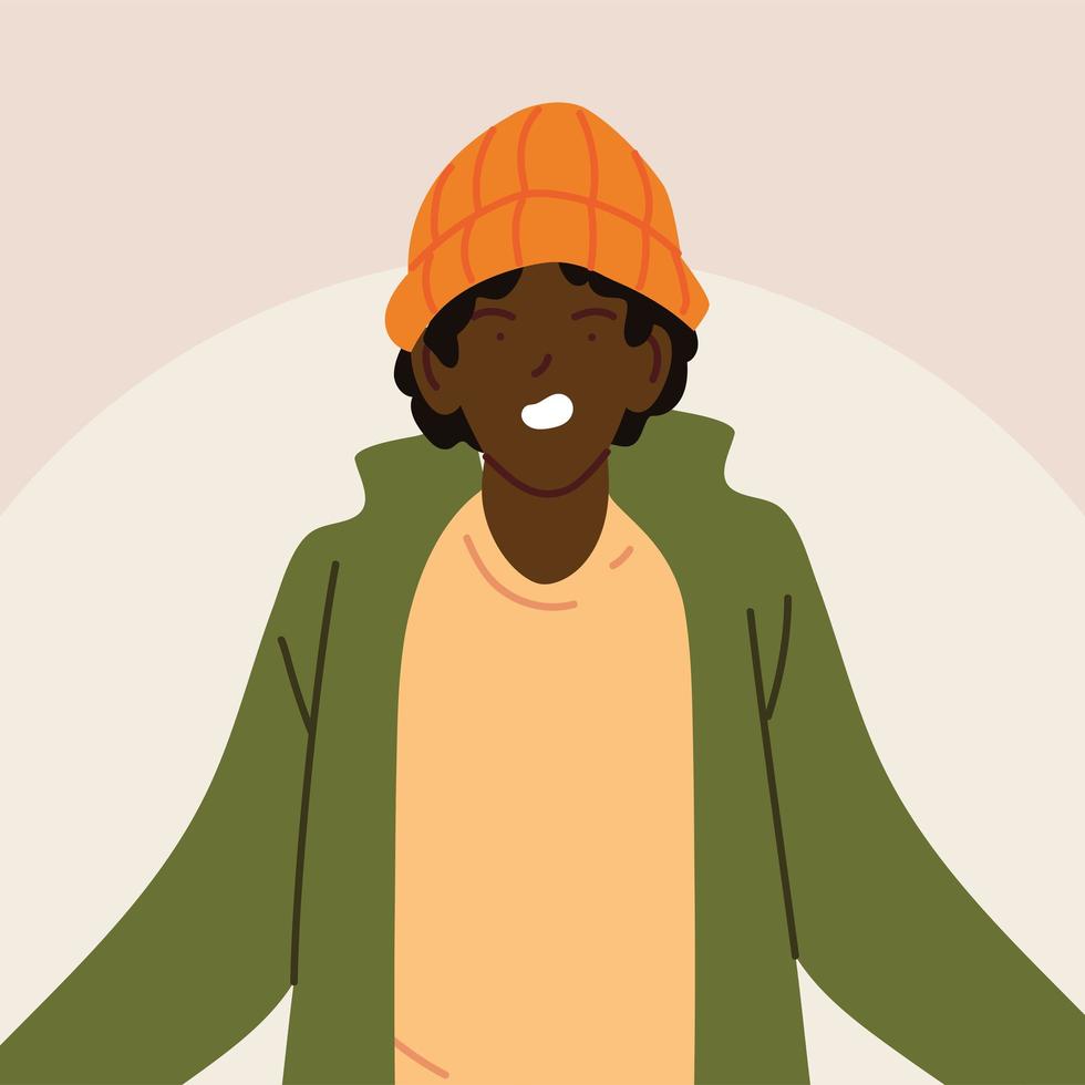 Porträt eines Afro-Mannes mit Freizeitkleidung vektor