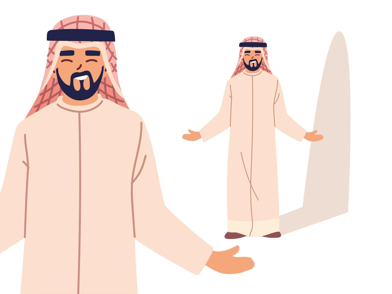 arabischer Mann in verschiedenen Posen, Vielfalt oder multikulturell vektor