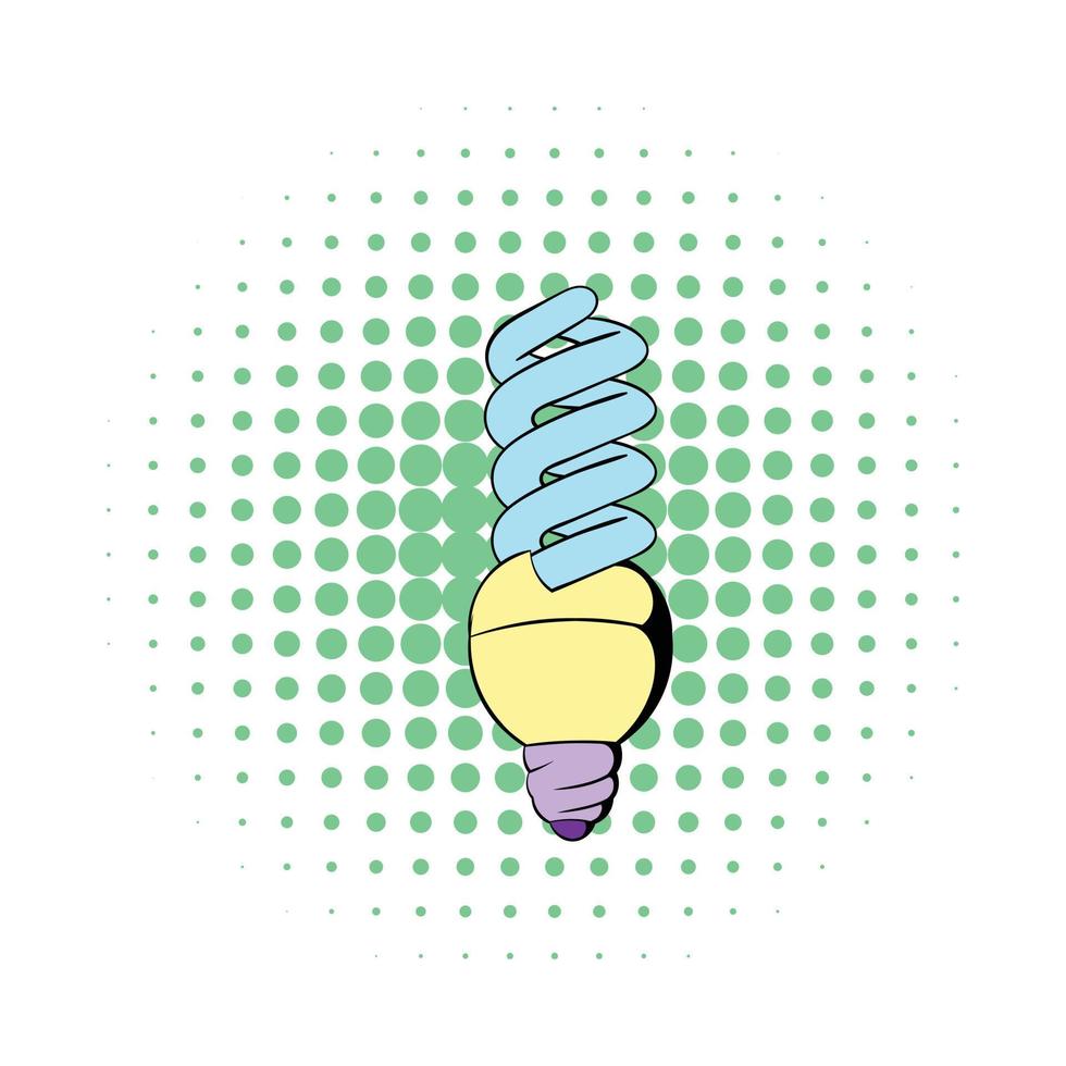 Symbol für Energiesparlampe im Comic-Stil vektor