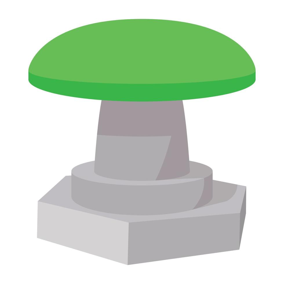 grön knapp ikon, tecknad serie stil vektor