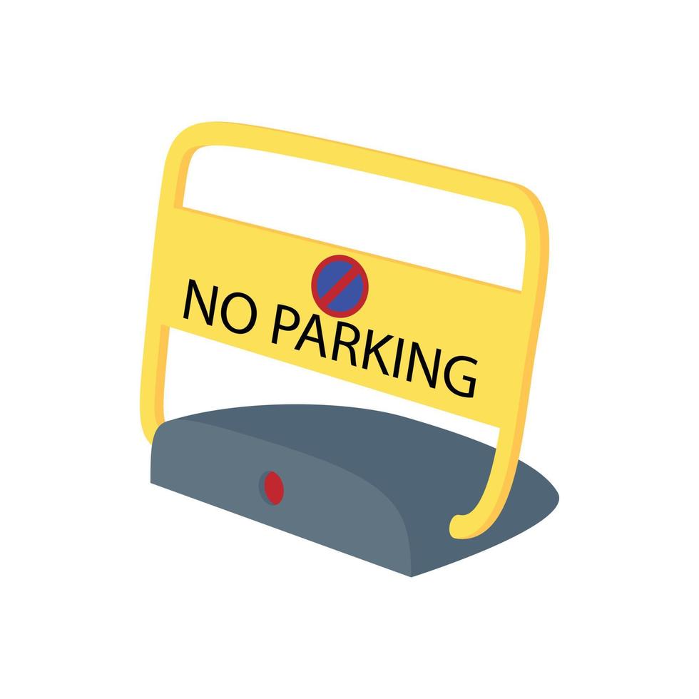 tecken Nej parkering ikon, tecknad serie stil vektor