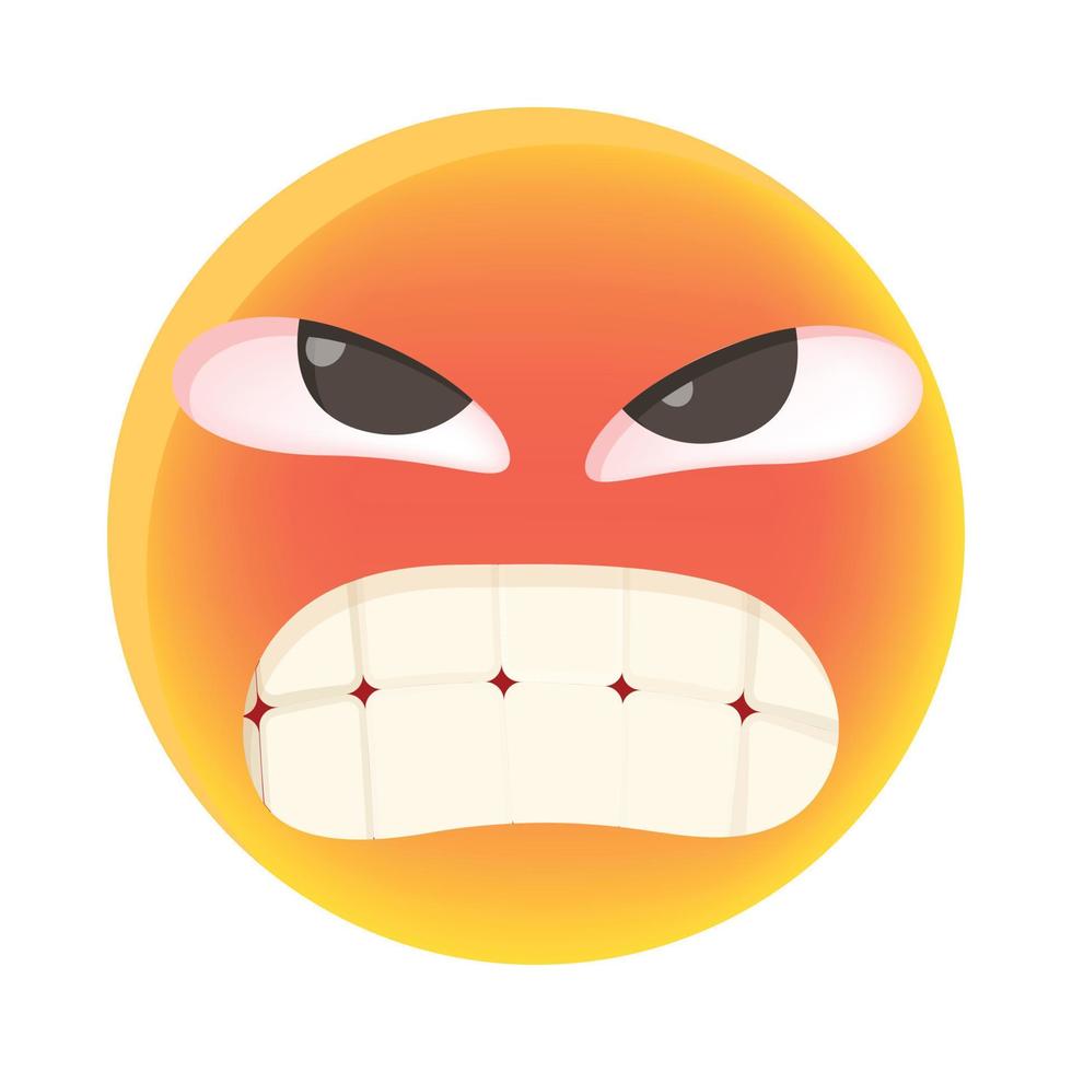 Wütendes Emoticon-Symbol im Cartoon-Stil vektor