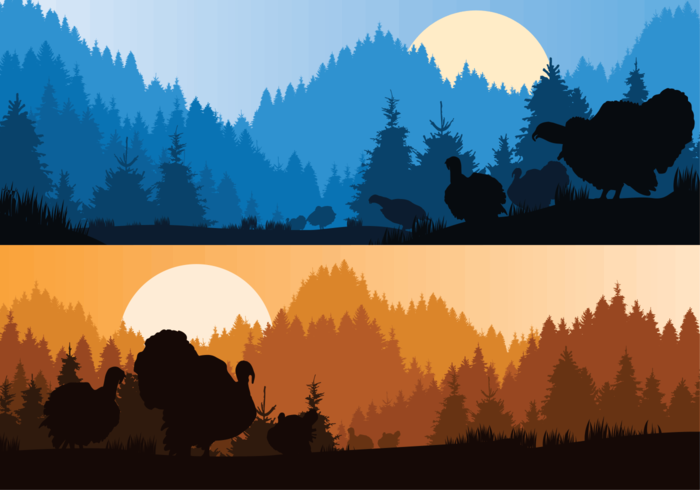 Wild Turkey Silhouette Illustration vektor