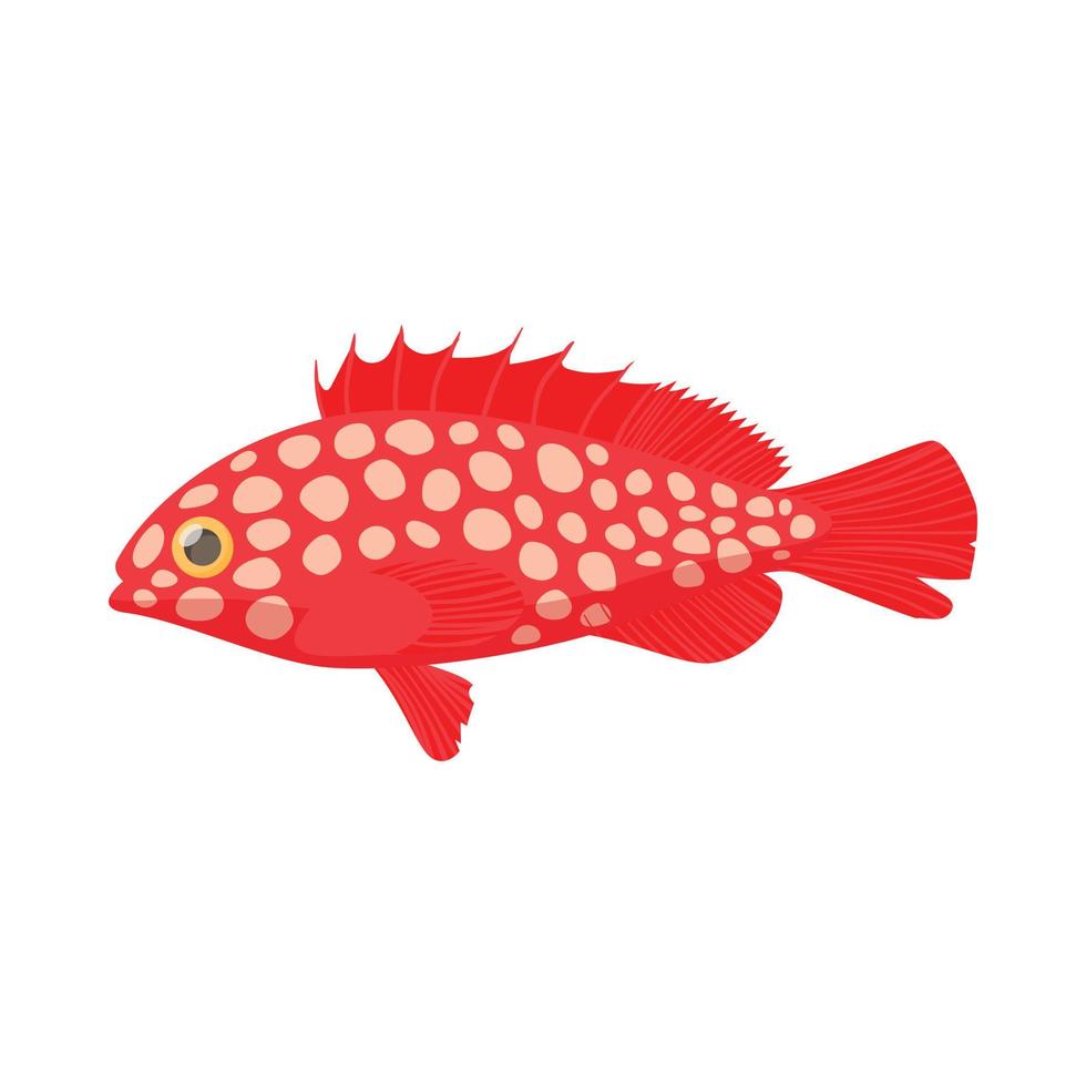 Hemichromis-Fisch-Symbol, Cartoon-Stil vektor