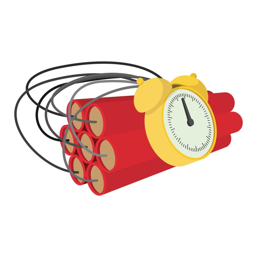 Bombe mit Uhr-Timer-Cartoon-Symbol vektor