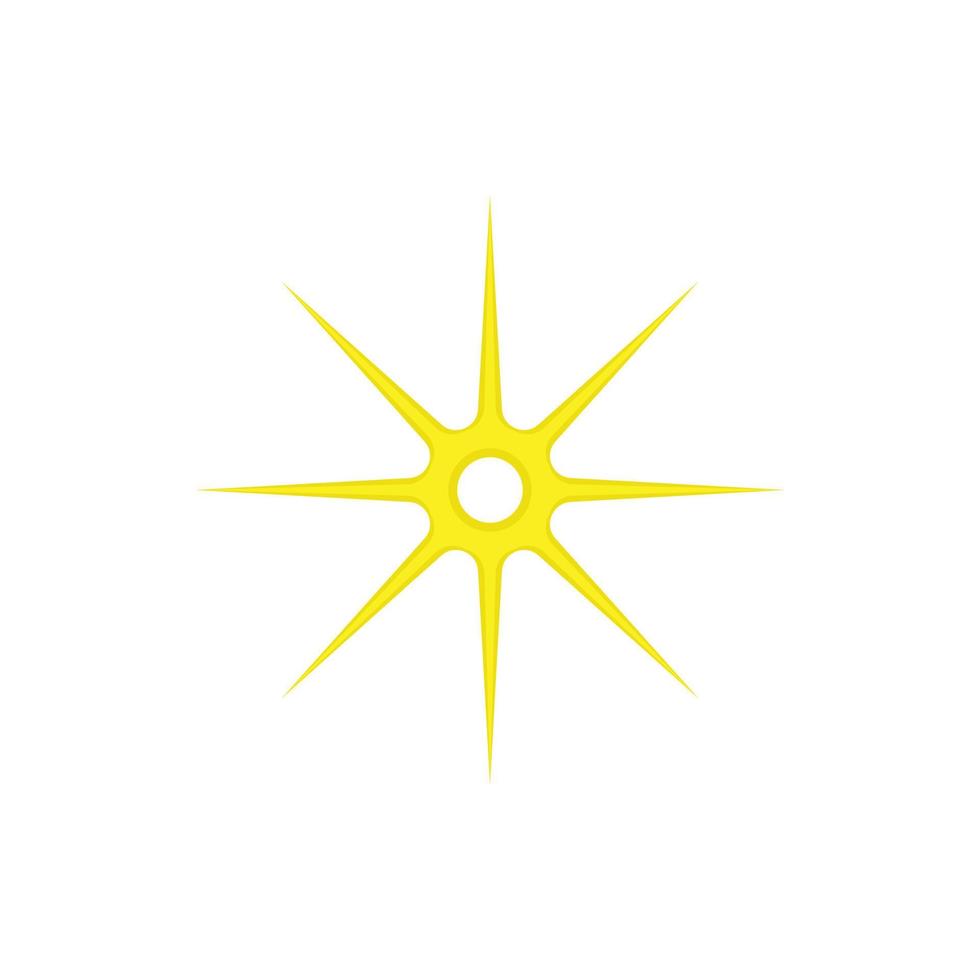 guld åtta spetsig stjärna ikon, tecknad serie stil vektor